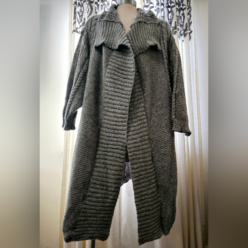 Grey cardigan sweater